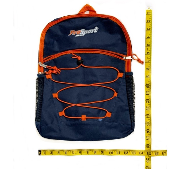 Pro Sport Backpack Day Hike School Book Bag Adjustable Padded Straps Blue Orange - Picture 3 of 11